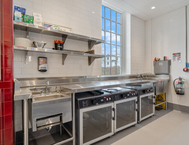 The back of service counter at Phillips Exeter Academy