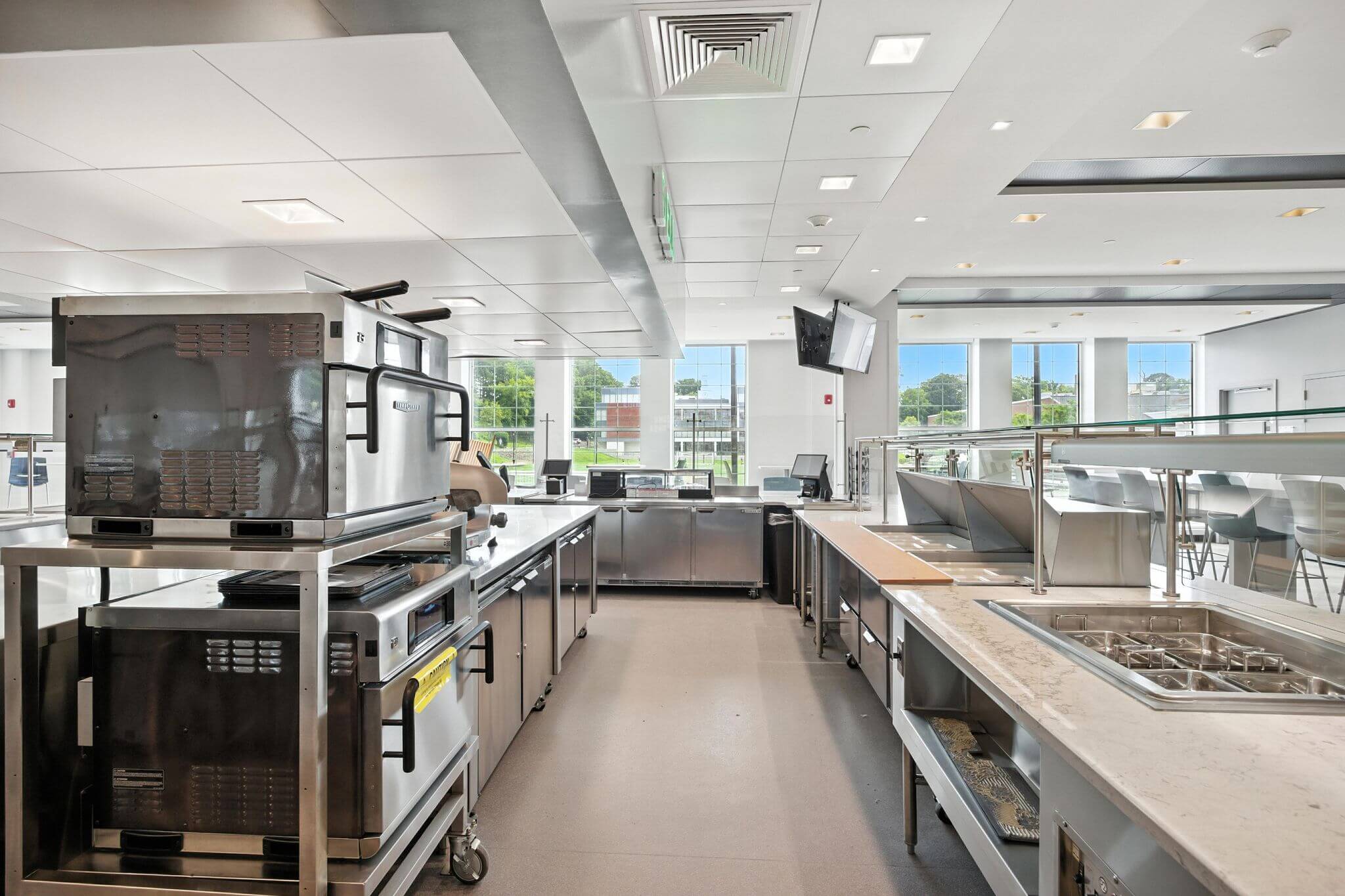Food service counters at Iona University