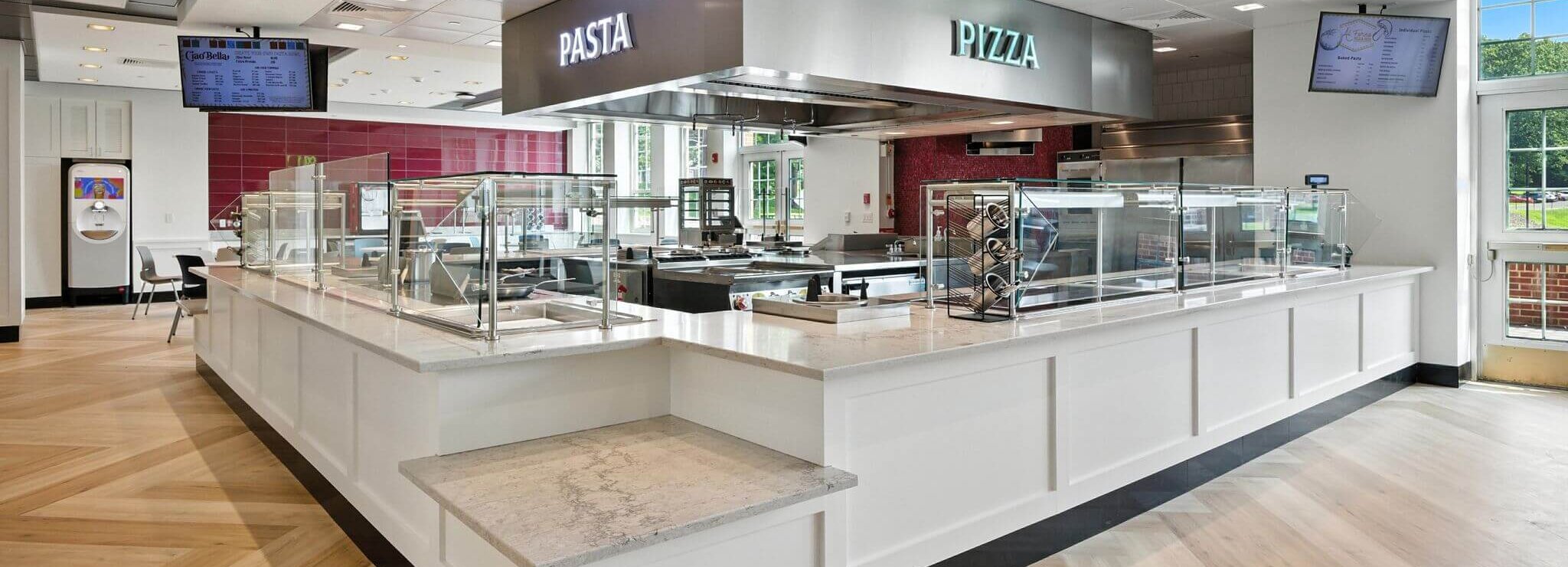 Food service counters at Iona University