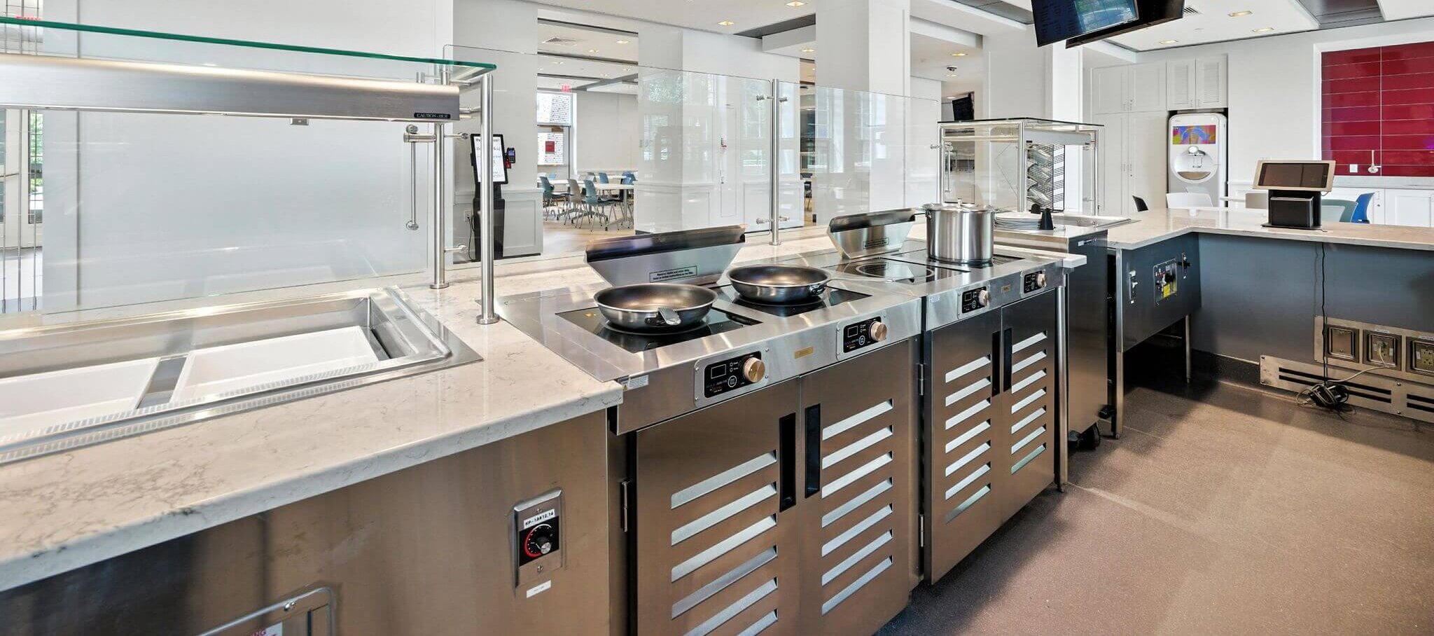 Food service counters at Iona University