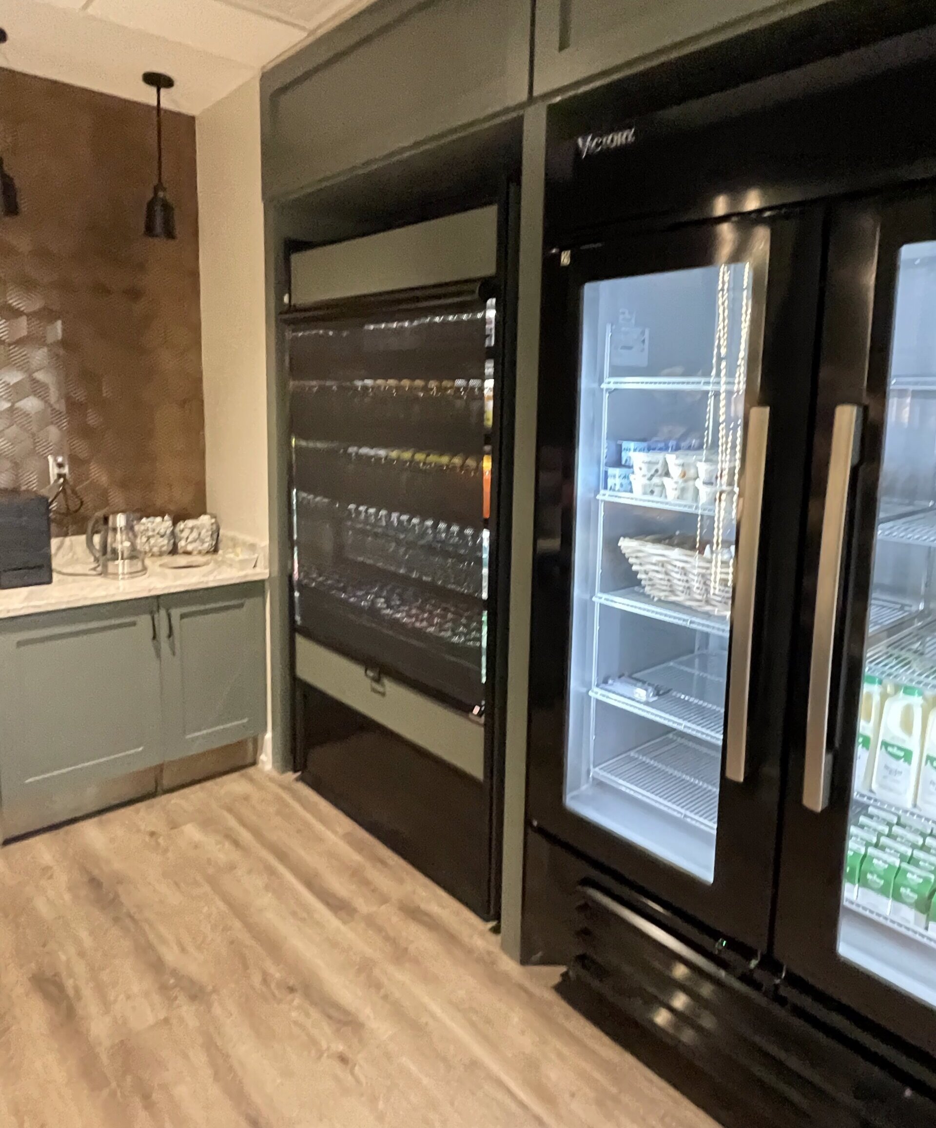 Food service counters for Kendal Longwood Cafe, senior center.